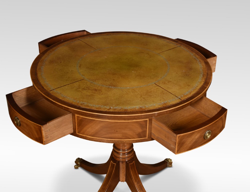 Mahogany inlaid drum table View VII