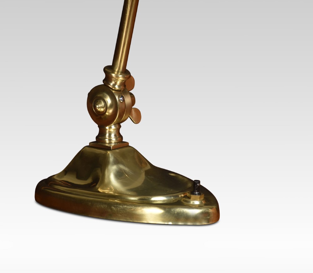 Art Nouveau Bankers brass desk lamp View III