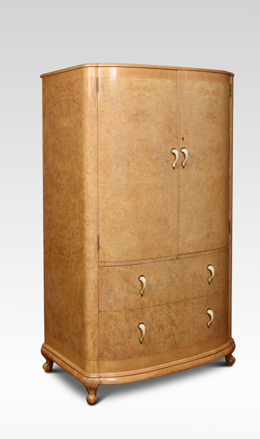 Walnut two door press cupboard