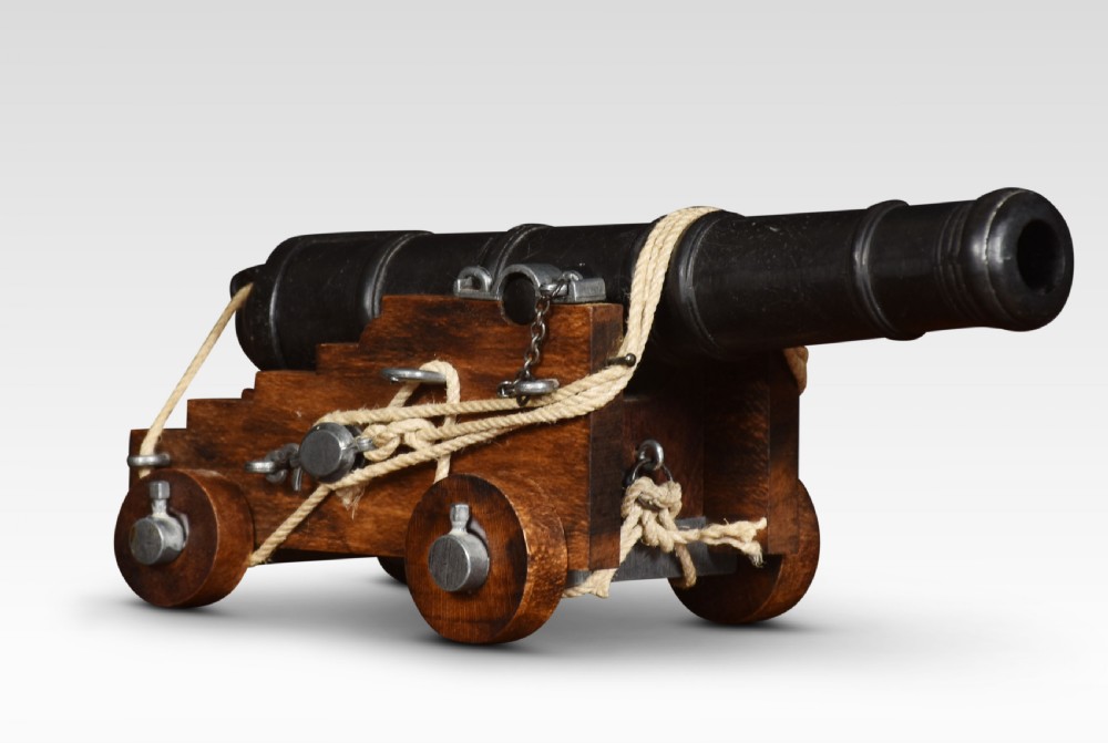 Large desk top model of a cast iron signal cannon