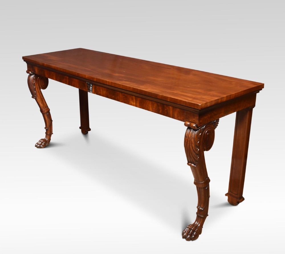 Regency mahogany console table of large proportions View VII