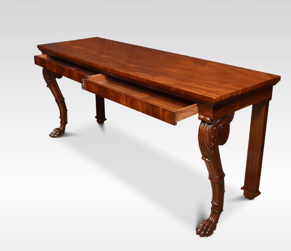 Regency mahogany console table of large proportions View IX
