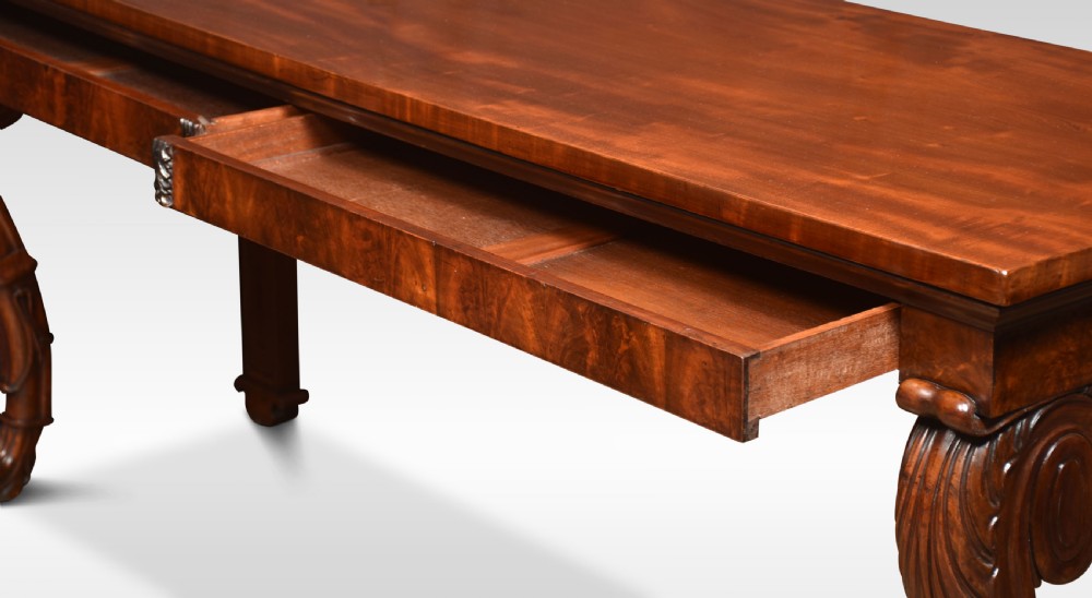 Regency mahogany console table of large proportions View X