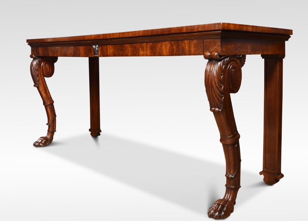 Regency mahogany console table of large proportions View XI
