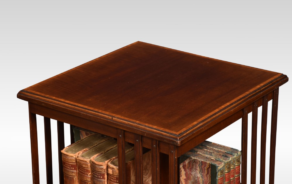 Mahogany revolving bookcase View III