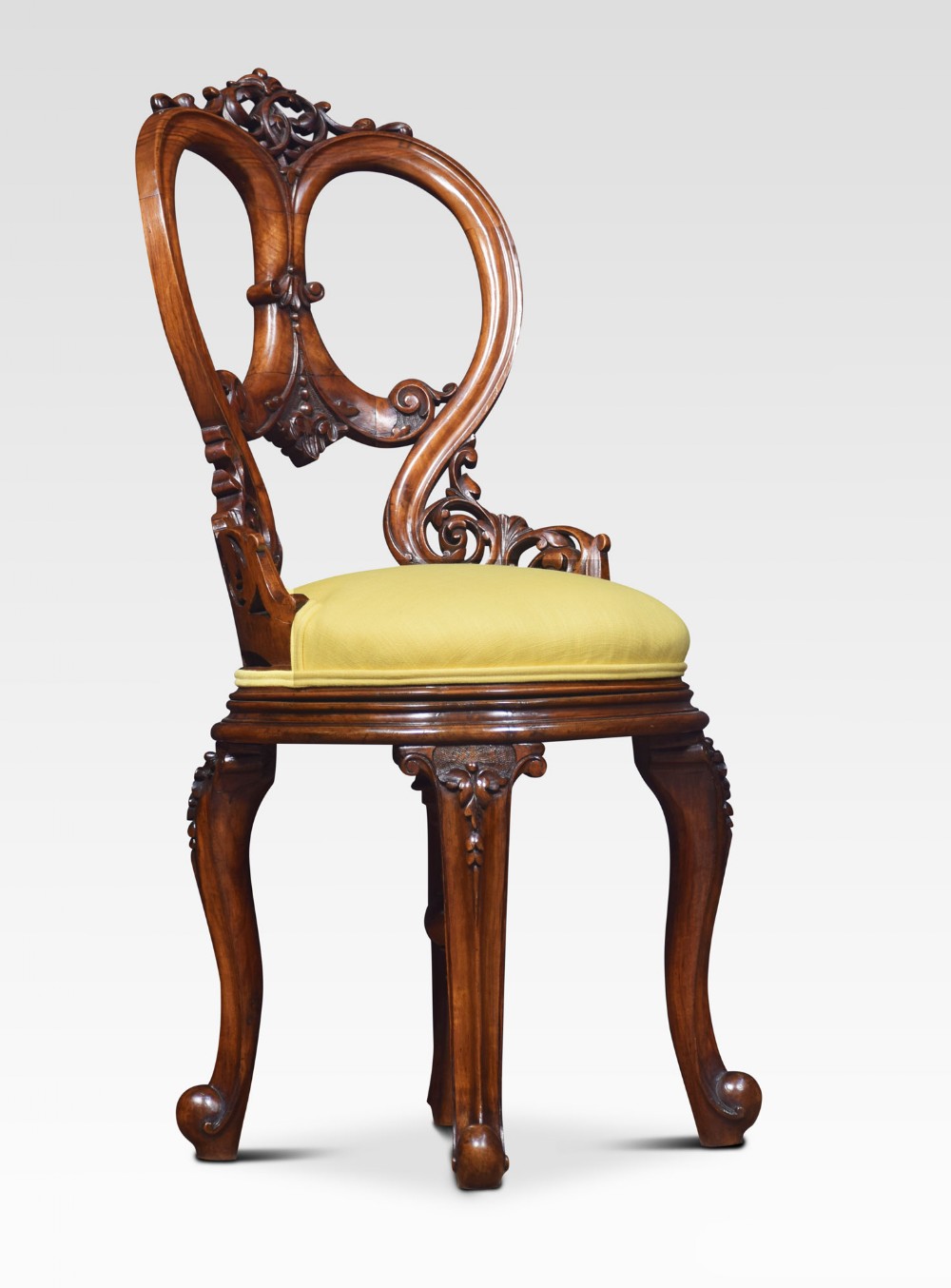 19th century revolving walnut dressing chair