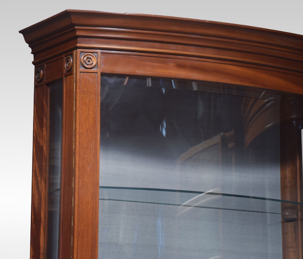 Pair of mahogany bow fronted display cabinets View VI