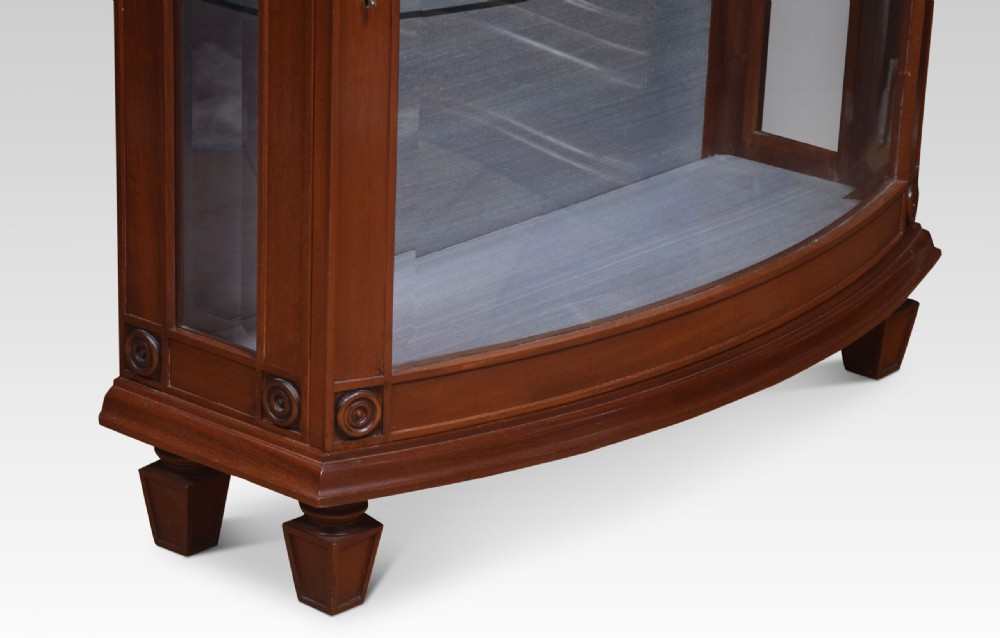 Pair of mahogany bow fronted display cabinets View VII