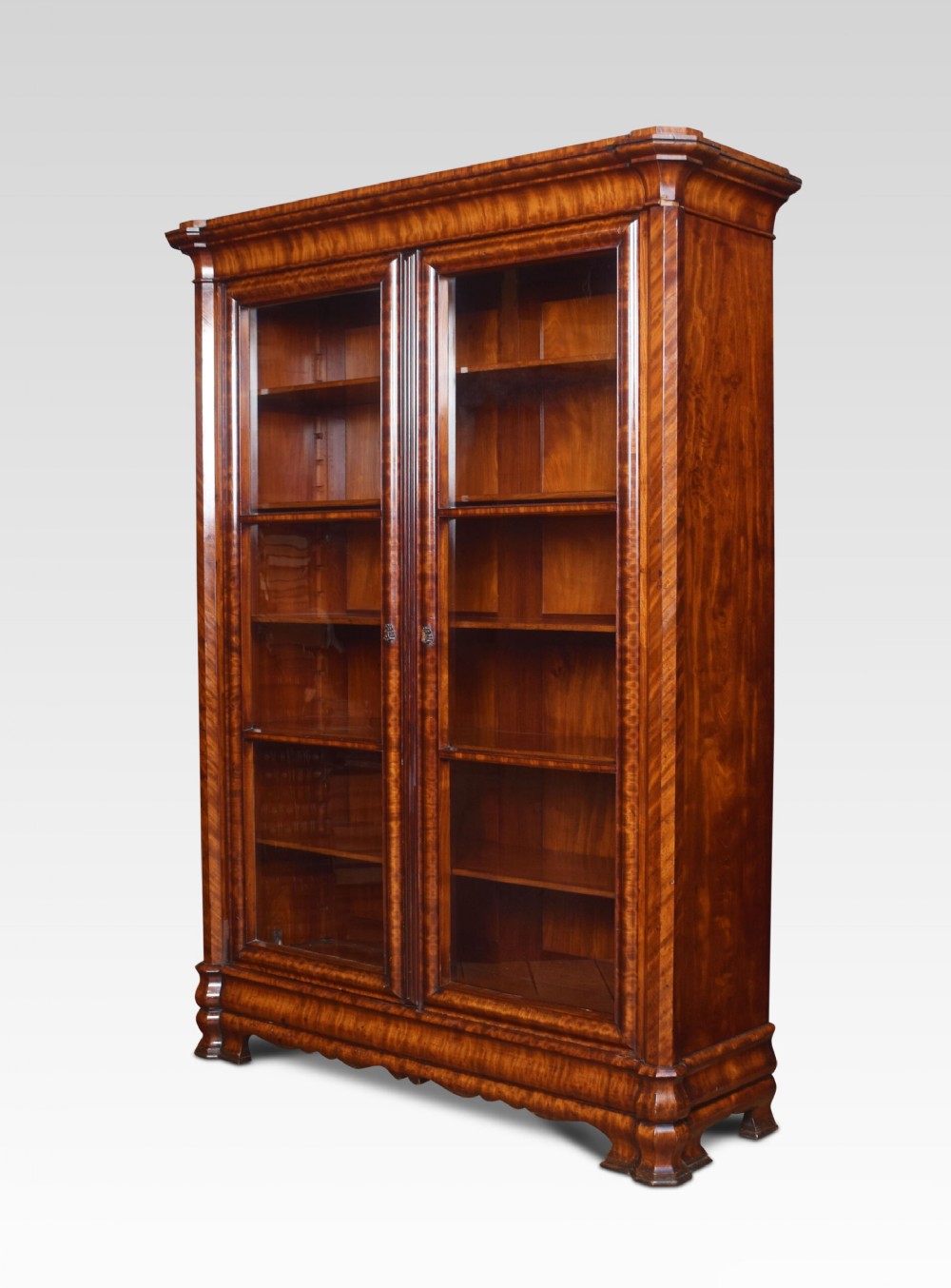 Mahogany two door bookcase