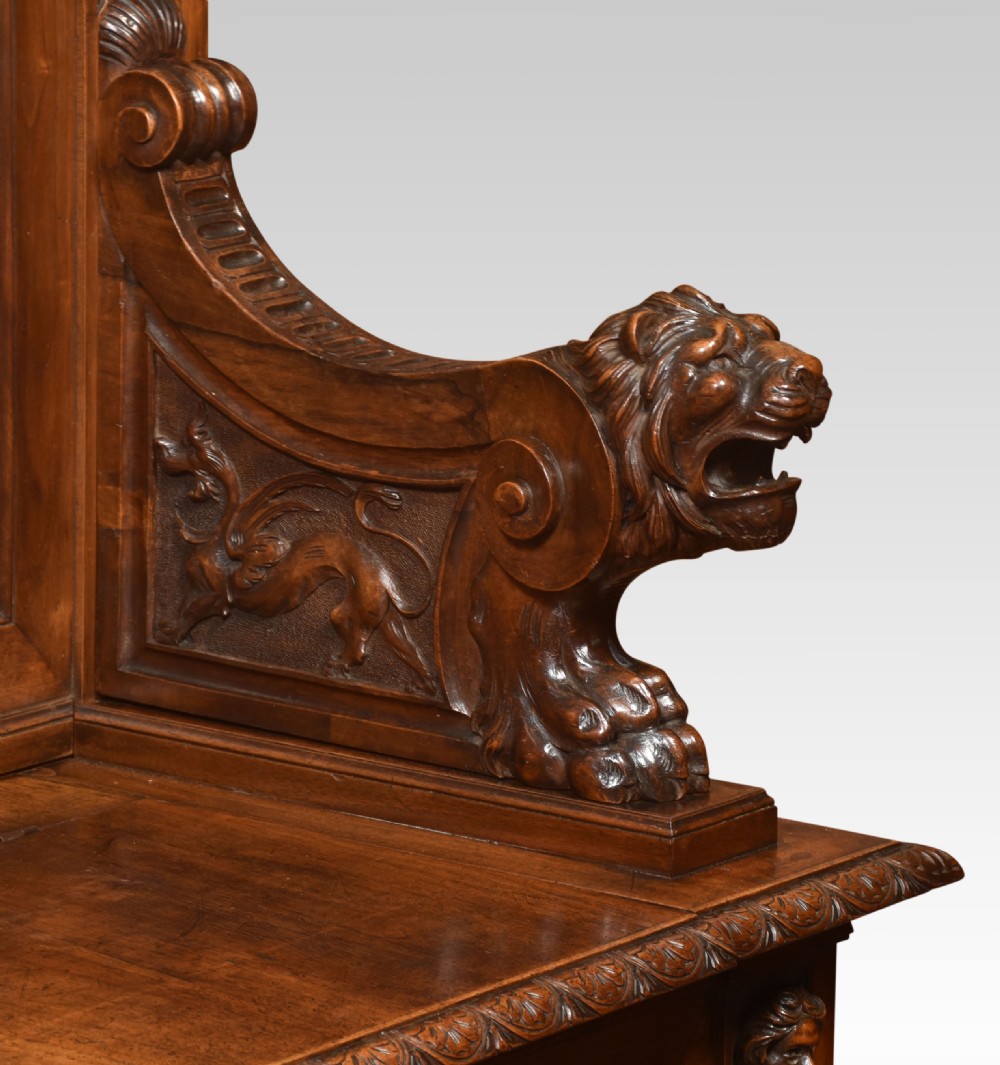 19th century walnut hall settle View XII