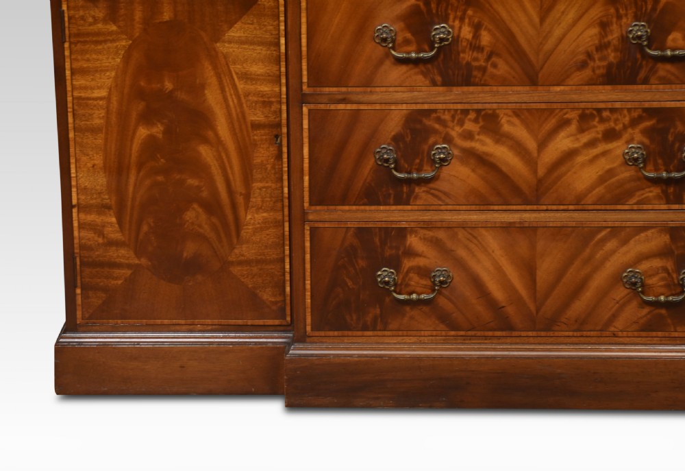 Mahogany breakfront secretaire bookcase View III