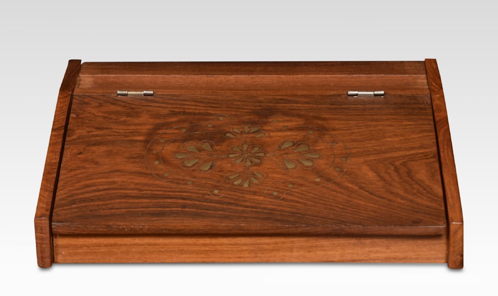 Rosewood brass inlaid writing slope View II