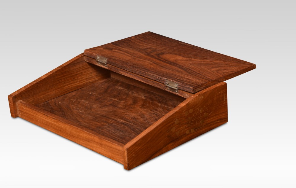Rosewood brass inlaid writing slope View IV