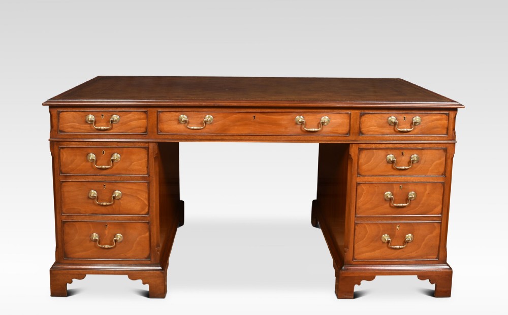 Mahogany twin pedestal desk