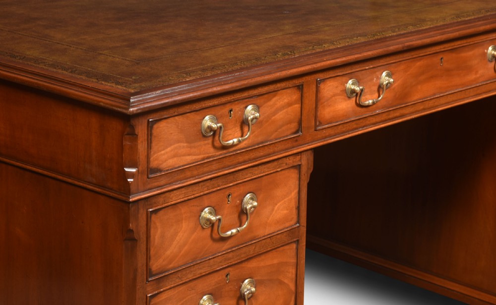 Mahogany twin pedestal desk View II