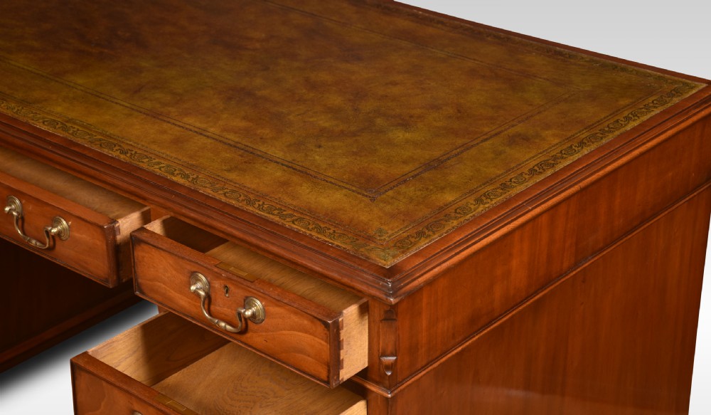 Mahogany twin pedestal desk View III