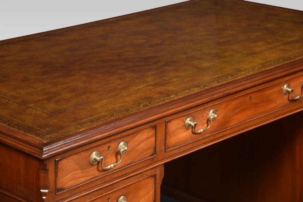 Mahogany twin pedestal desk View VI