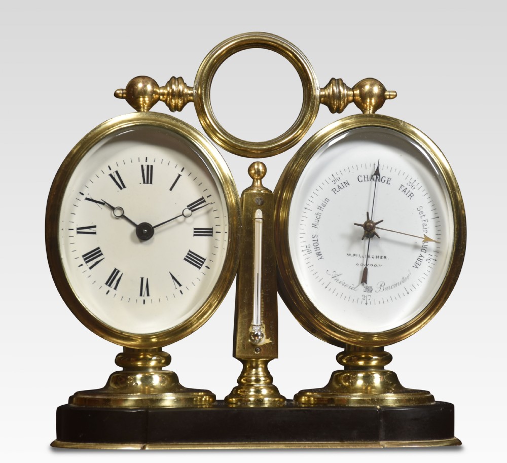 Brass cased desk clock