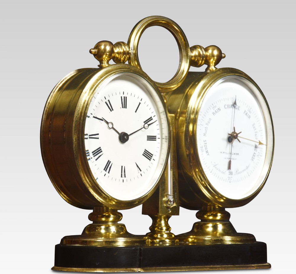 Brass cased desk clock View II