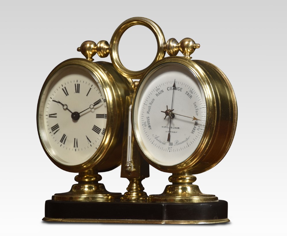 Brass cased desk clock View III