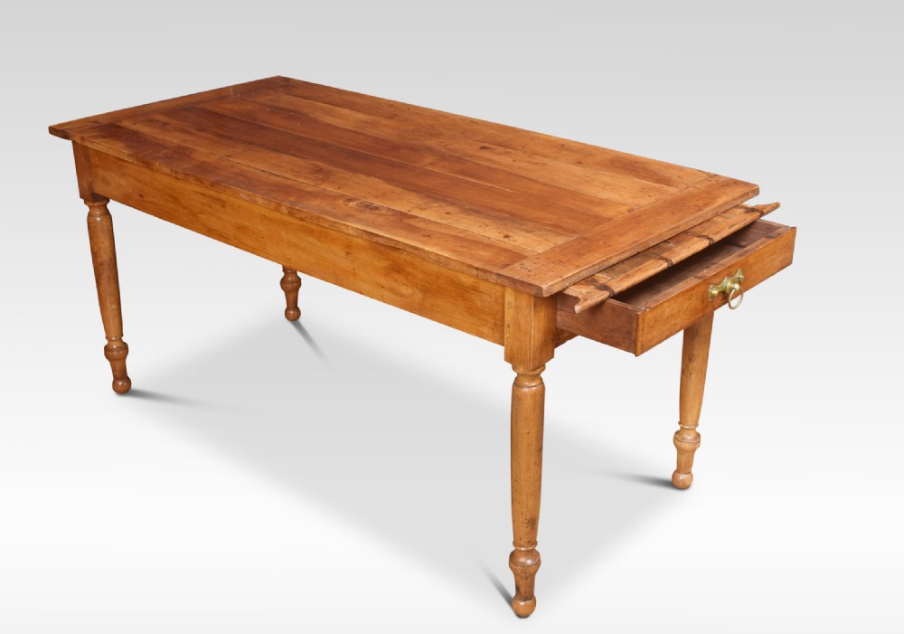 Fruitwood farmhouse table View V