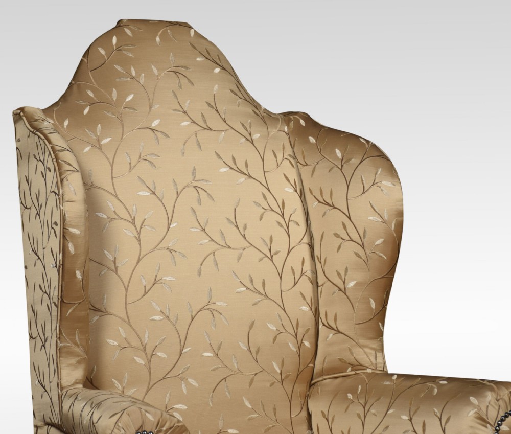 Pair of high back wing armchairs View III