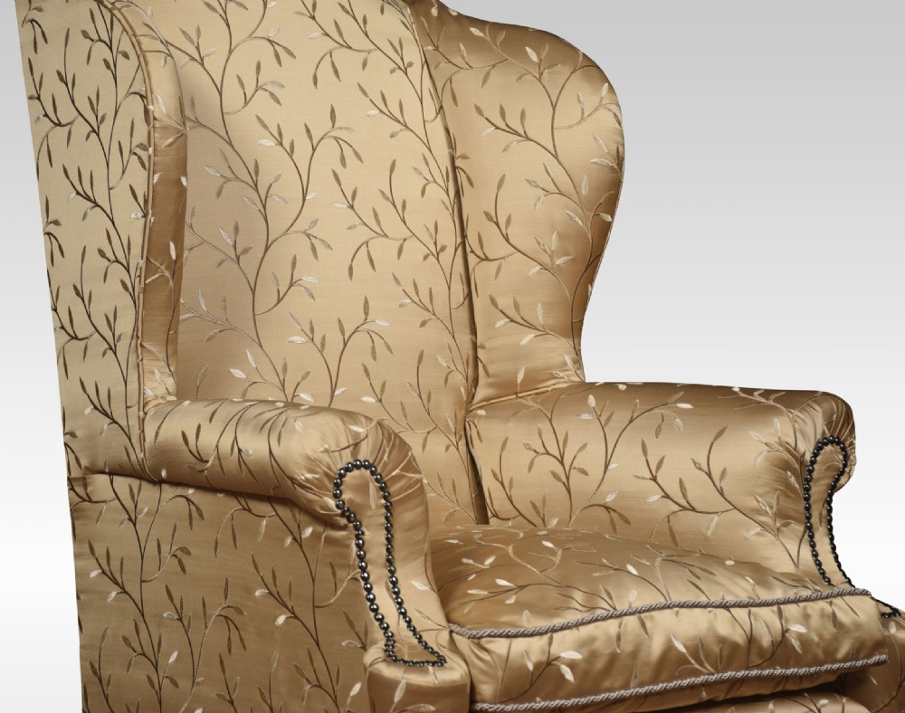 Pair of high back wing armchairs View VIII