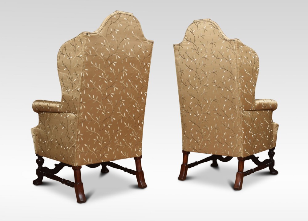 Pair of high back wing armchairs View IX