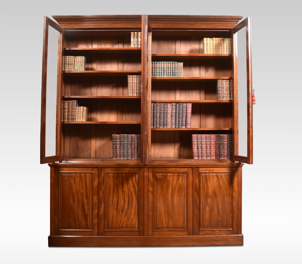 Figured mahogany library bookcase View II