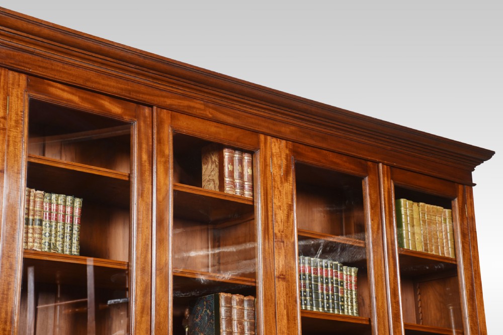 Figured mahogany library bookcase View IV