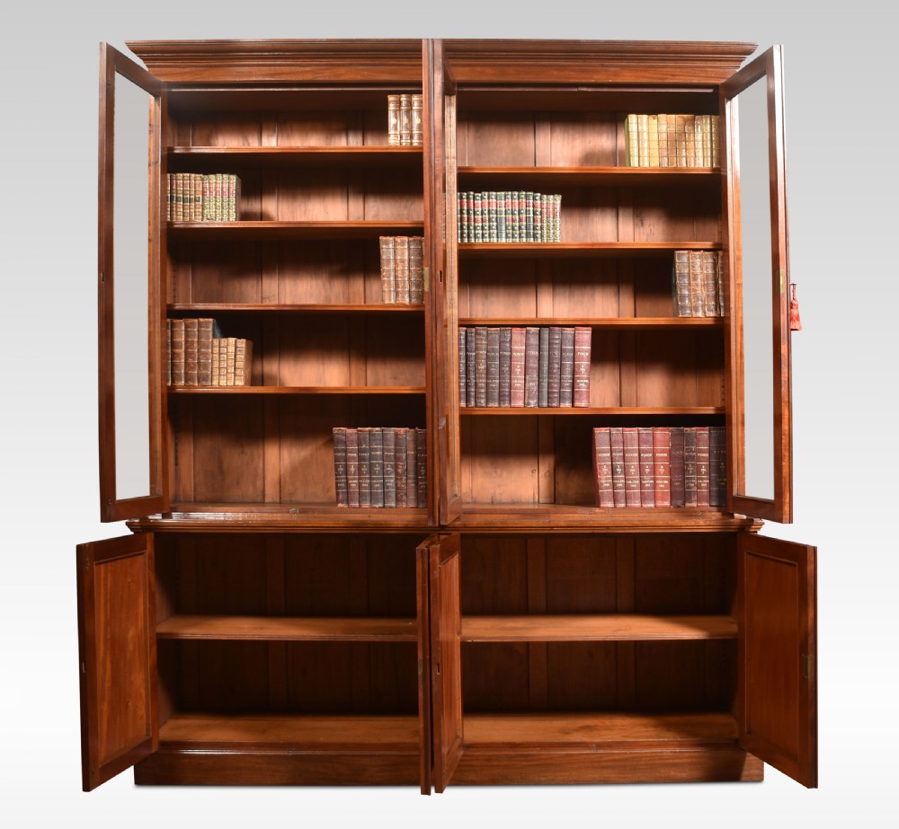 Figured mahogany library bookcase View V