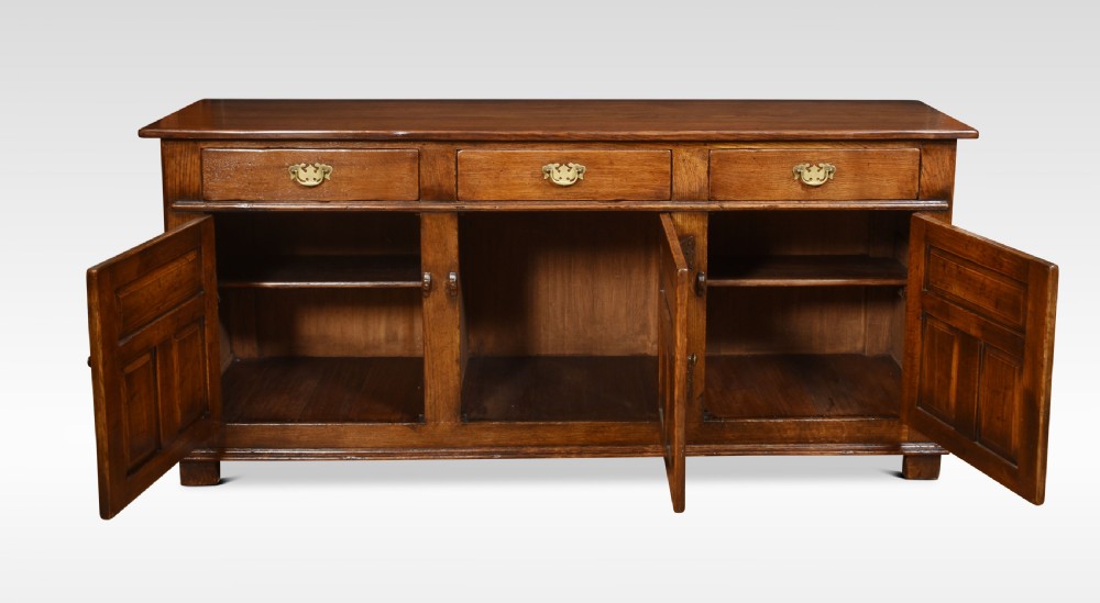 Oak three drawer dresser base View II