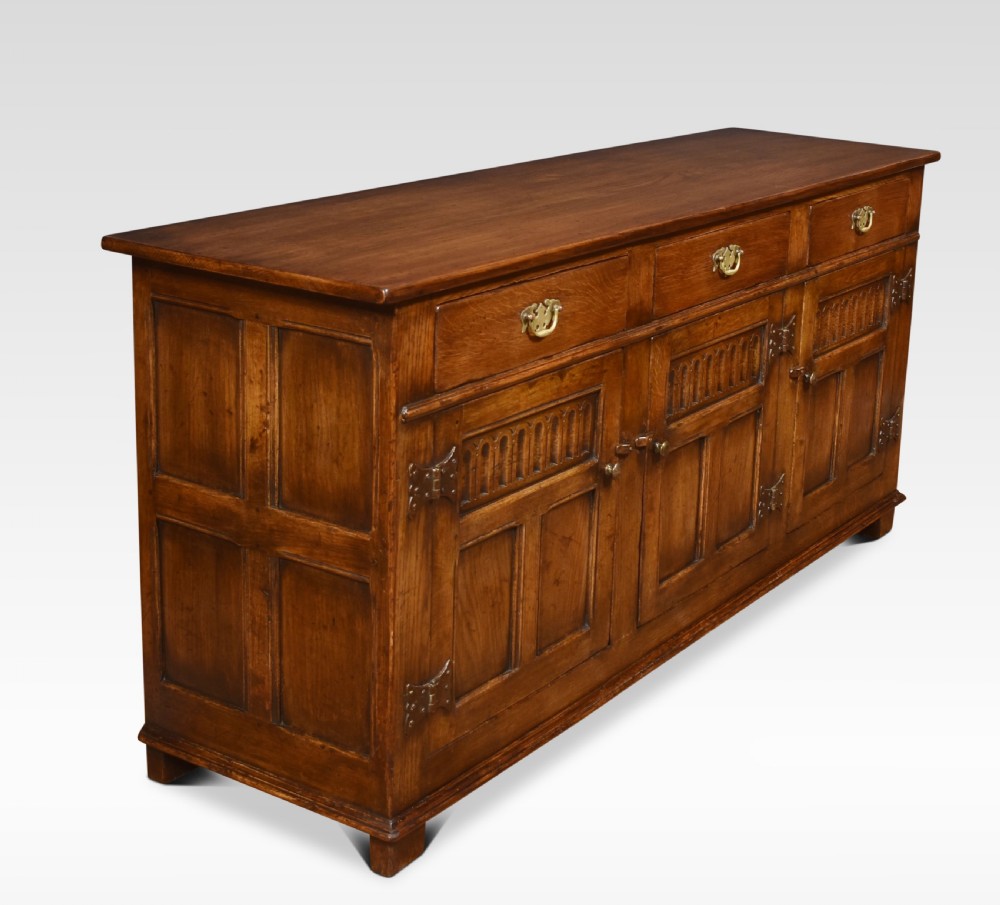 Oak three drawer dresser base View III