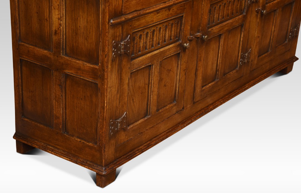 Oak three drawer dresser base View VI