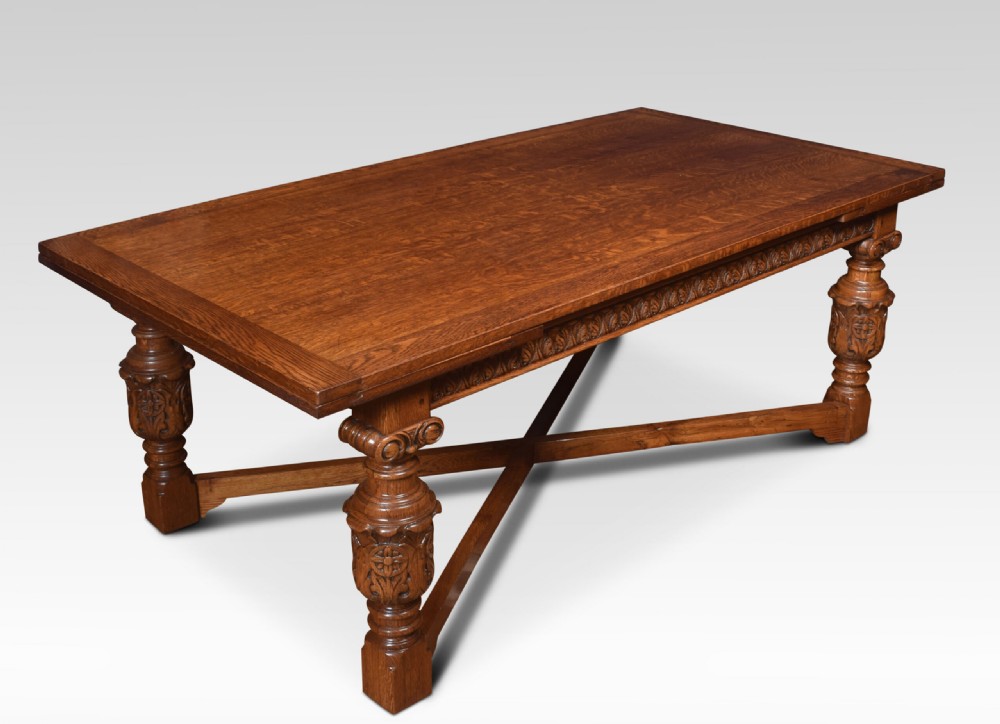 Oak draw-leaf refectory table View II