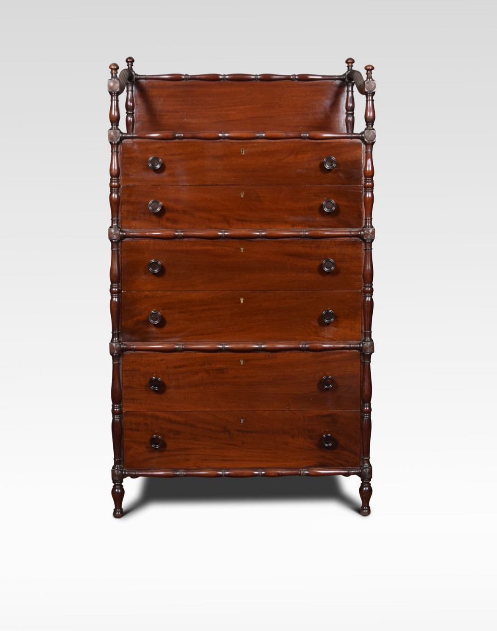 Faux bamboo mahogany chest of draws