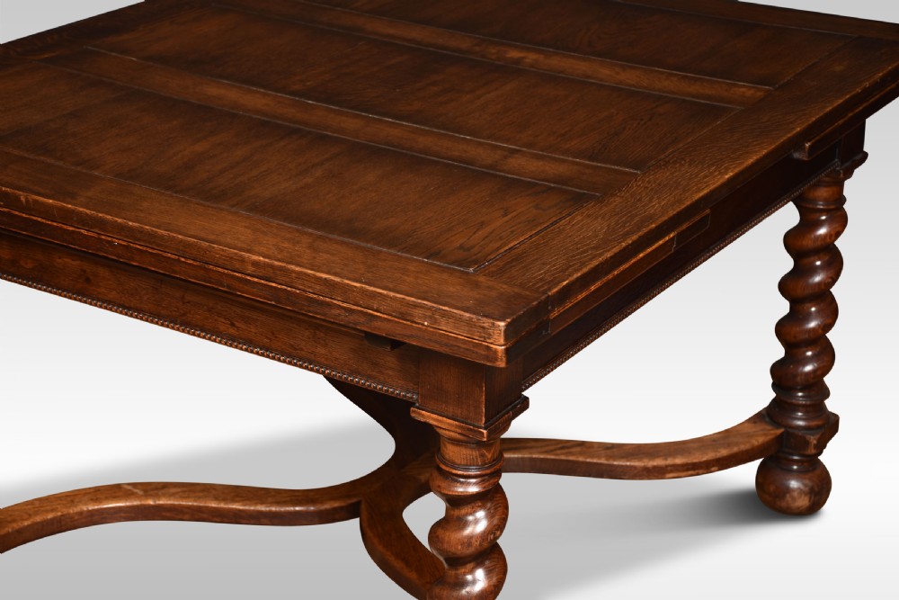 Oak draw leaf refectory table View IV