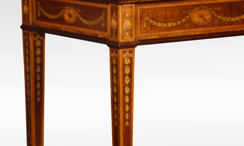 Edwards and Roberts mahogany and satinwood inlaid writing table View IV