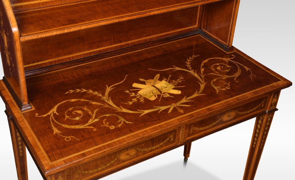 Edwards and Roberts mahogany and satinwood inlaid writing table View VII