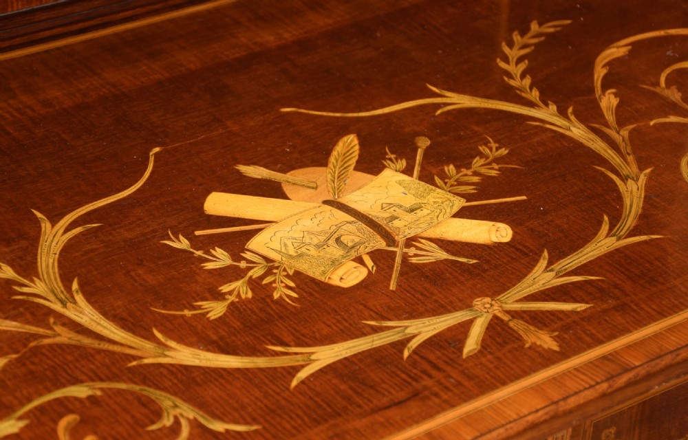 Edwards and Roberts mahogany and satinwood inlaid writing table View IX