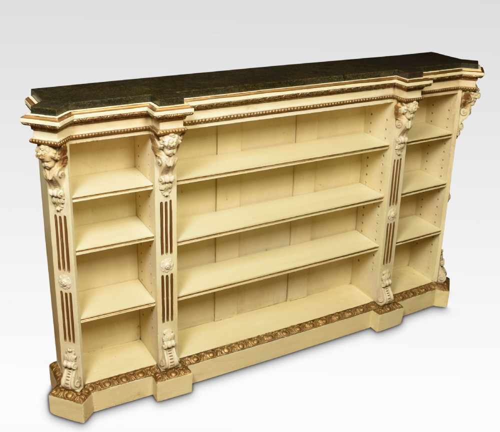 19th century gilded and painted open bookcase View III