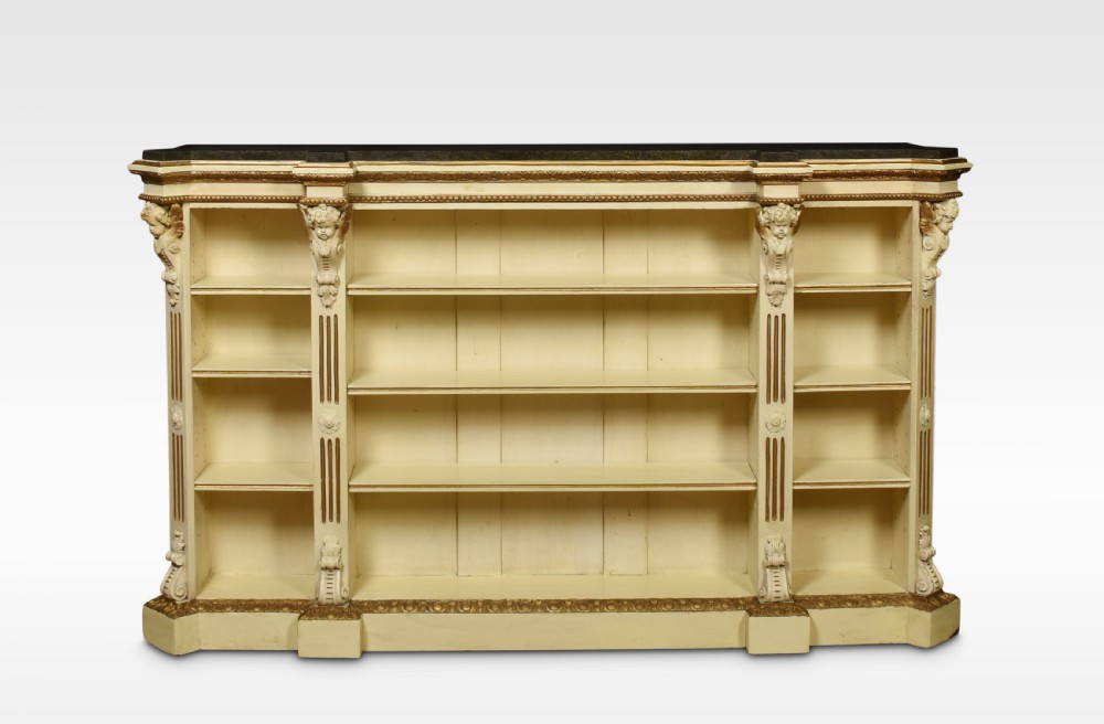 19th century gilded and painted open bookcase View IV