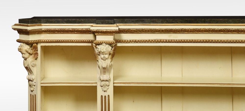 19th century gilded and painted open bookcase View V