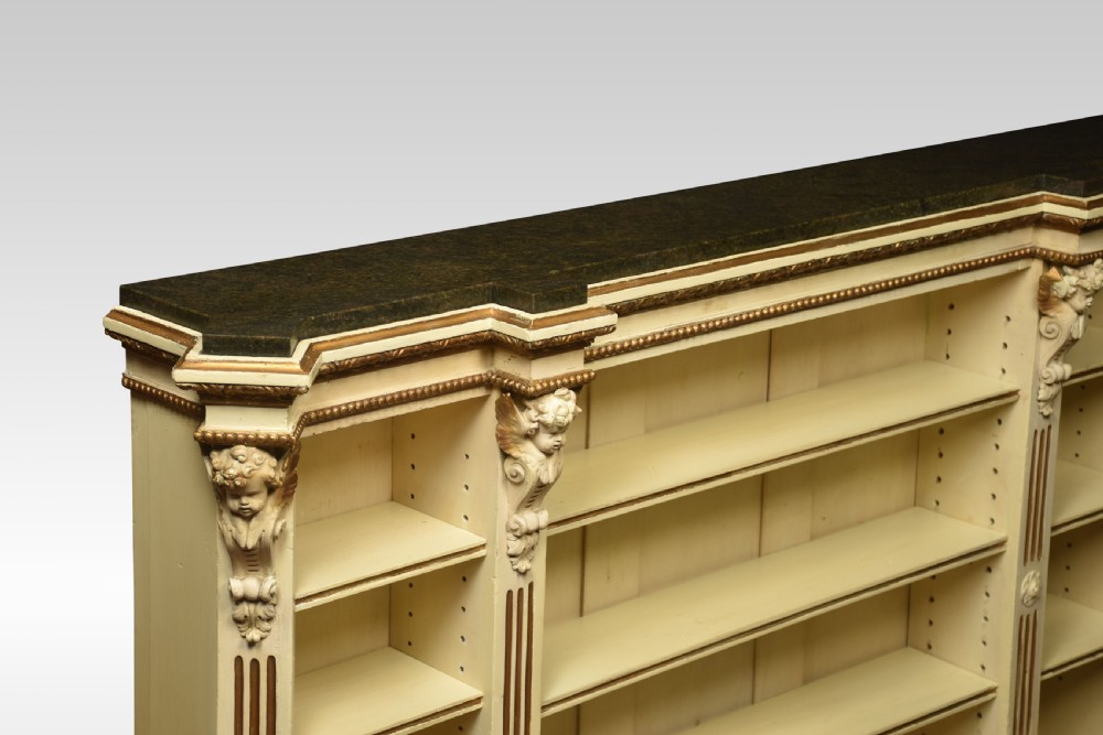 19th century gilded and painted open bookcase View VI