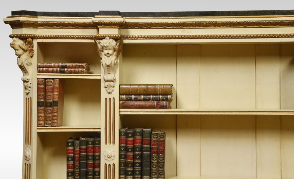 19th century gilded and painted open bookcase View VII