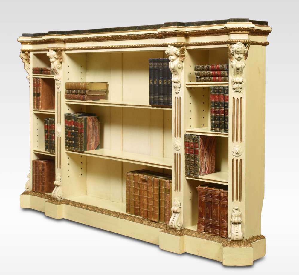 19th century gilded and painted open bookcase View IX