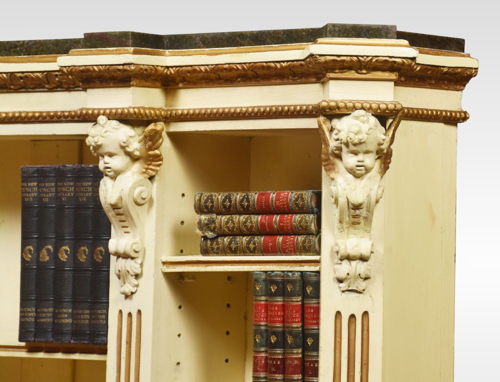 19th century gilded and painted open bookcase View X