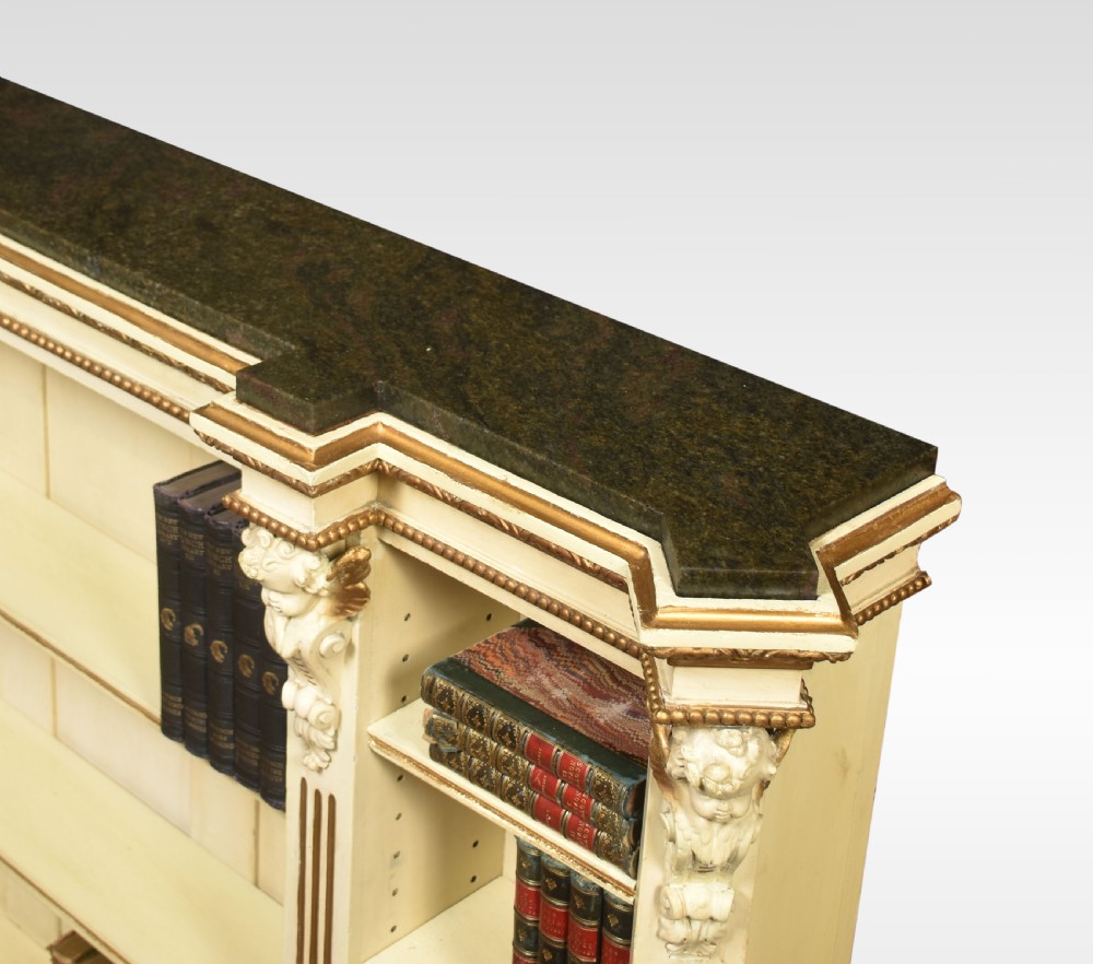19th century gilded and painted open bookcase View XII