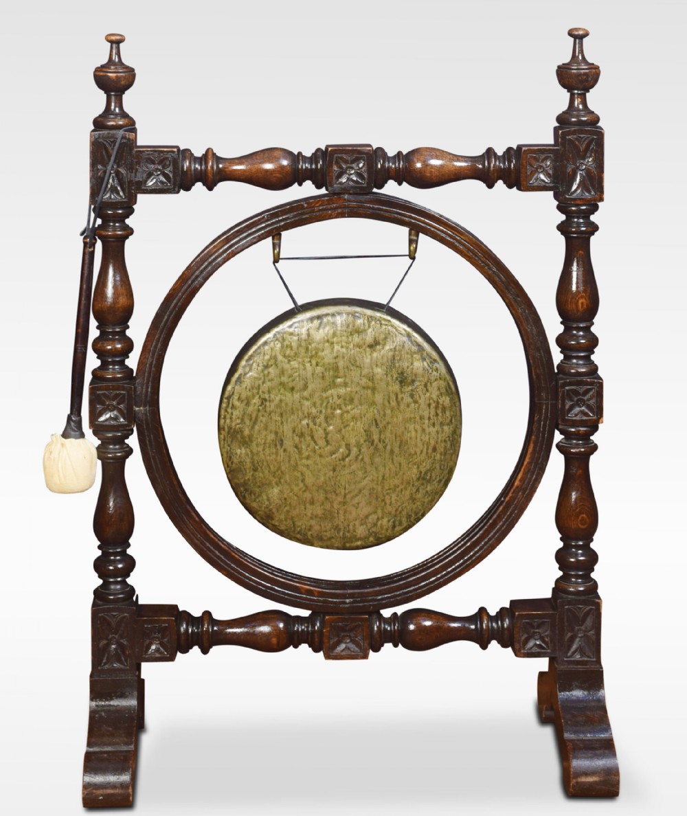 Carved oak dinner gong