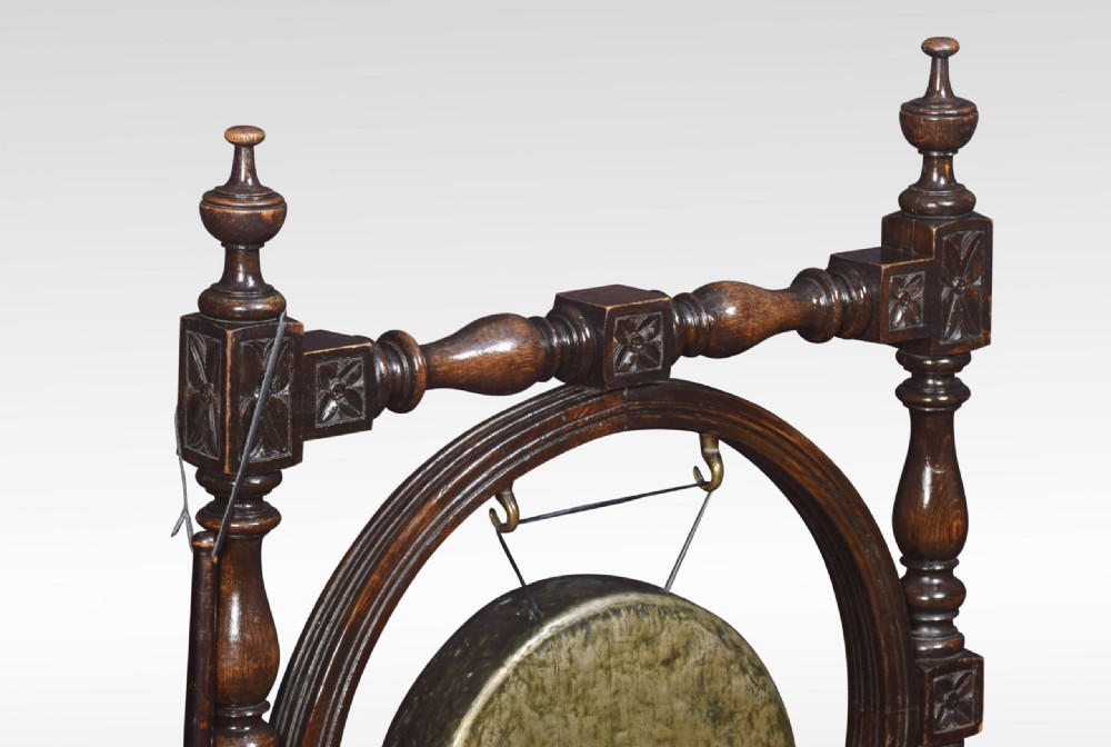 Carved oak dinner gong View III